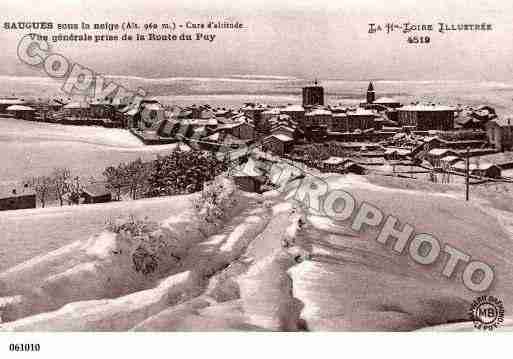 Ville de SAUGUES, carte postale ancienne