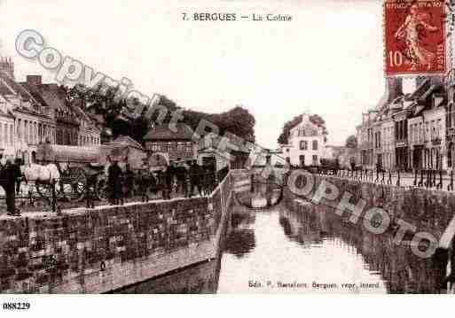 Ville de BERGUES, carte postale ancienne