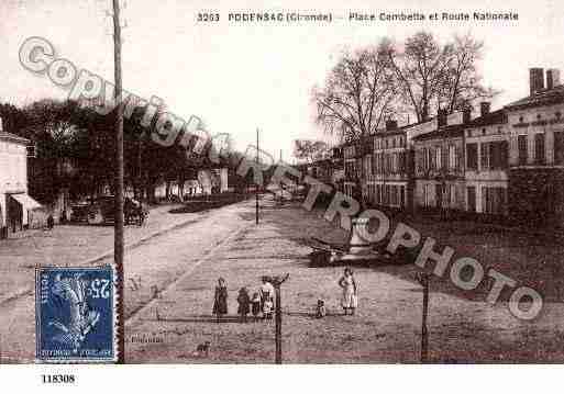 Ville de PODENSAC, carte postale ancienne