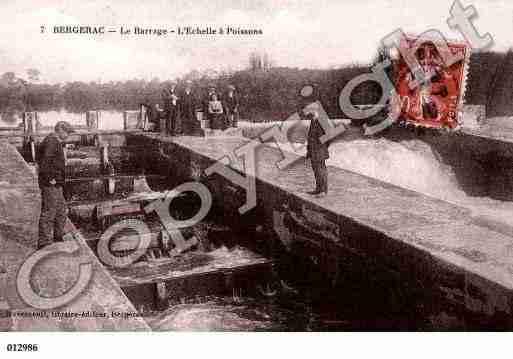 Ville de BERGERAC, carte postale ancienne