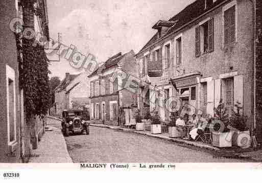 Ville de MALIGNY, carte postale ancienne