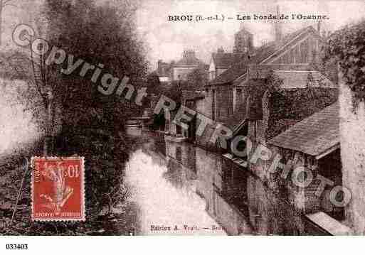 Ville de BROU, carte postale ancienne