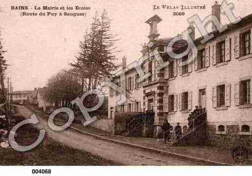 Ville de BAINS, carte postale ancienne