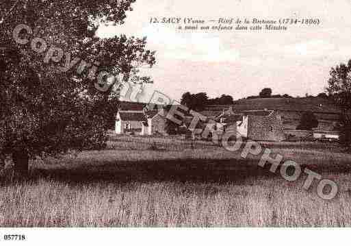 Ville de SACY, carte postale ancienne