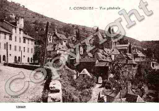 Ville de CONQUES, carte postale ancienne