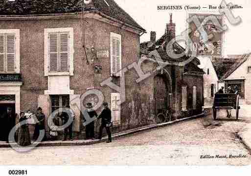 Ville de SERGINES, carte postale ancienne