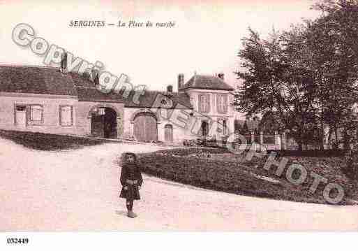 Ville de SERGINES, carte postale ancienne