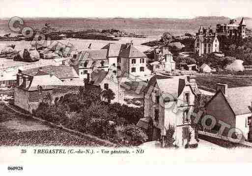 Ville de TREGASTEL, carte postale ancienne