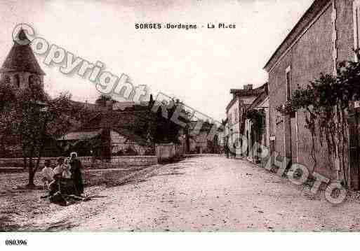 Ville de SORGES, carte postale ancienne