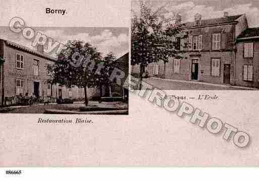 Ville de BORNY, carte postale ancienne