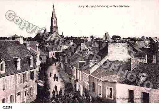 Ville de GUER, carte postale ancienne