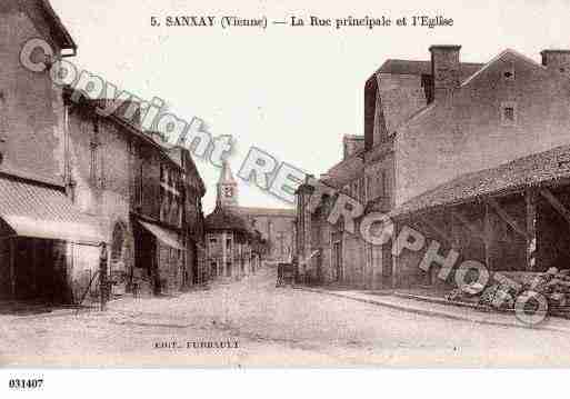 Ville de SANXAY, carte postale ancienne