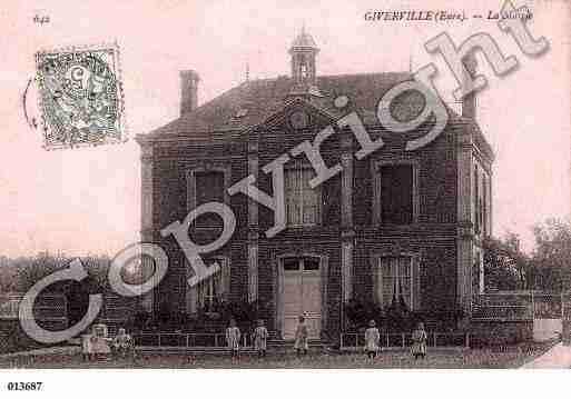Ville de GIVERVILLE, carte postale ancienne