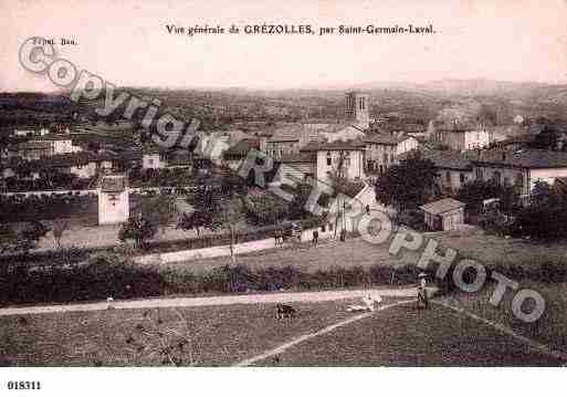 Ville de GREZOLLES, carte postale ancienne