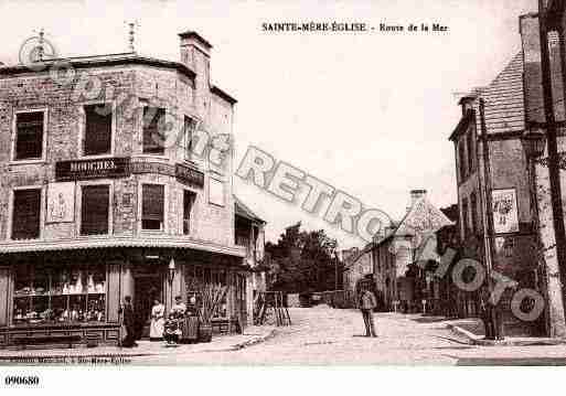 Ville de SAINTEMEREEGLISE, carte postale ancienne