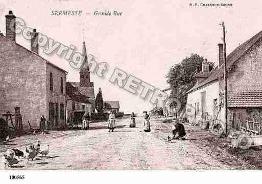 Ville de SERMESSE, carte postale ancienne