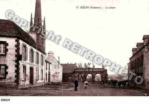 Ville de SIZUN, carte postale ancienne