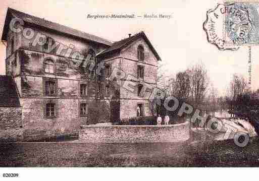 Ville de BERGERESSOUSMONTMIRAIL, carte postale ancienne