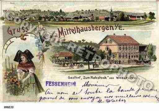 Ville de MITTELHAUSBERGEN, carte postale ancienne