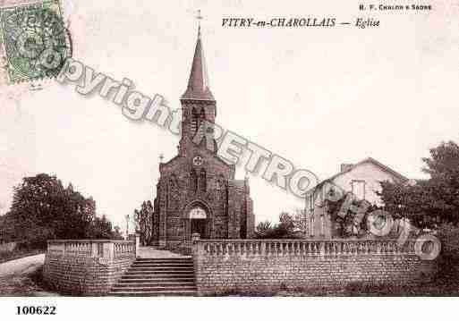 Ville de VITRYENCHAROLLAIS, carte postale ancienne