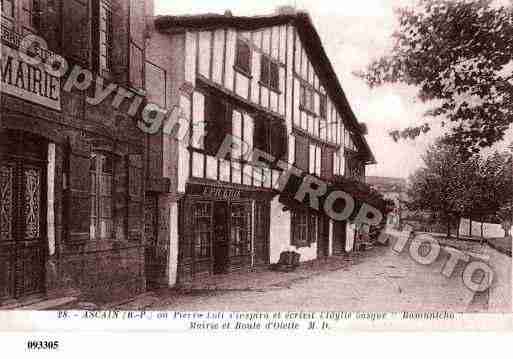 Ville de ASCAIN, carte postale ancienne