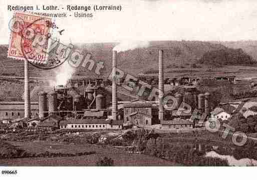 Ville de REDANGE, carte postale ancienne