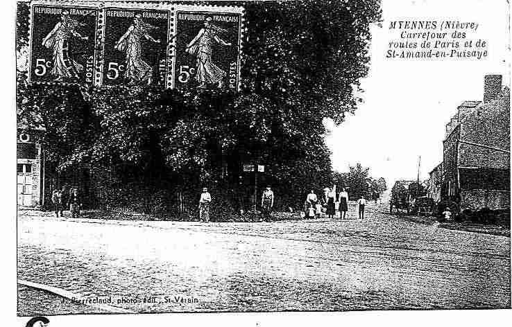 Ville de MYENNES, carte postale ancienne