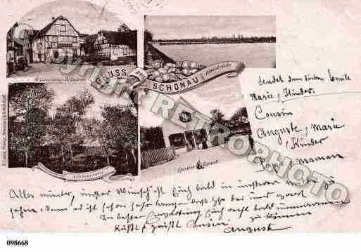 Ville de SCHOENAU, carte postale ancienne