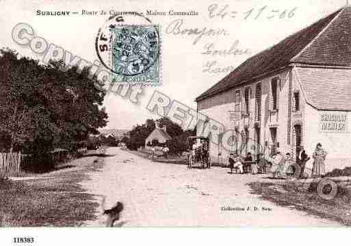 Ville de SUBLIGNY, carte postale ancienne