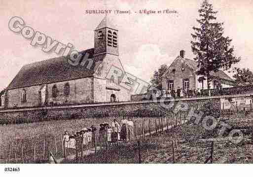 Ville de SUBLIGNY, carte postale ancienne