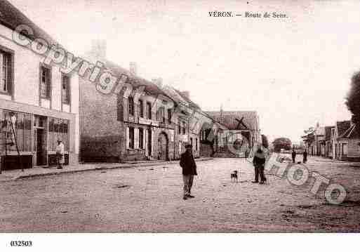 Ville de VERON, carte postale ancienne