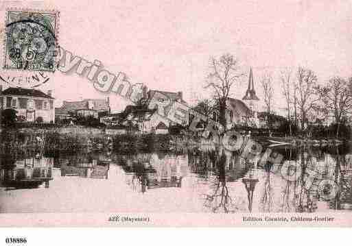 Ville de AZE, carte postale ancienne