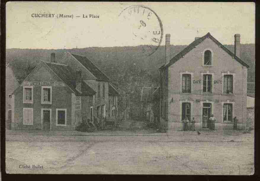 Ville de CUCHERY, carte postale ancienne