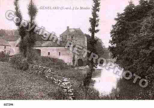 Ville de GENELARD, carte postale ancienne