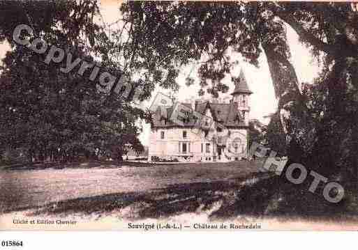 Ville de SOUVIGNE, carte postale ancienne