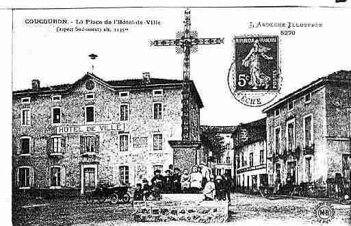 Ville de COUCOURON, carte postale ancienne