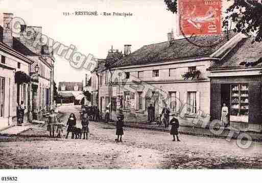 Ville de RESTIGNE, carte postale ancienne