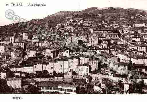 Ville de THIERS, carte postale ancienne