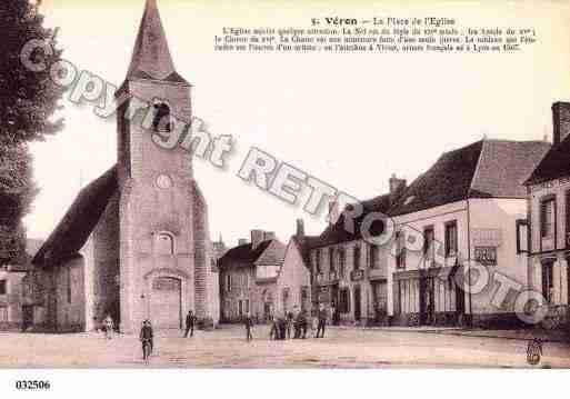 Ville de VERON, carte postale ancienne