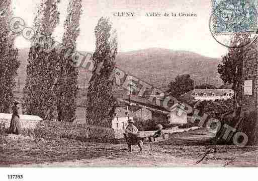 Ville de CLUNY, carte postale ancienne