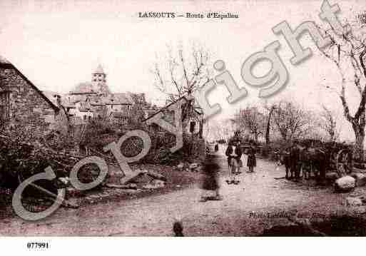 Ville de LASSOUTS, carte postale ancienne