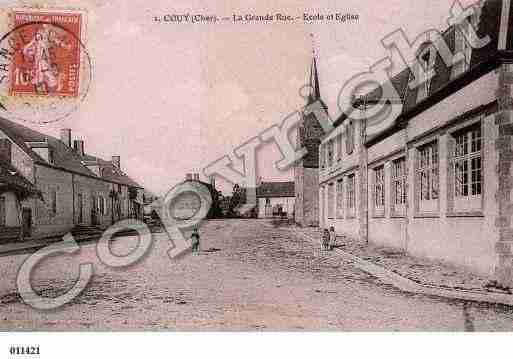 Ville de COUY, carte postale ancienne