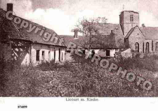 Ville de LICOURT, carte postale ancienne