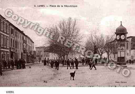 Ville de LUNEL, carte postale ancienne