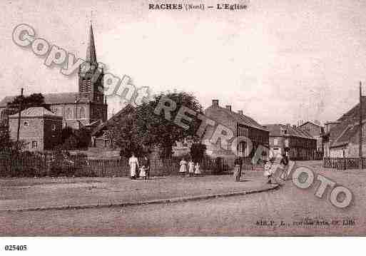 Ville de RACHES, carte postale ancienne