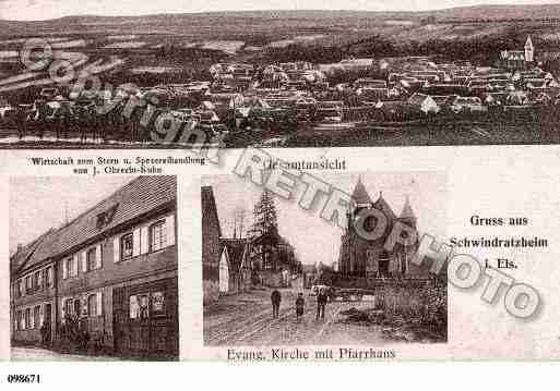 Ville de SCHWINDRATZHEIM, carte postale ancienne