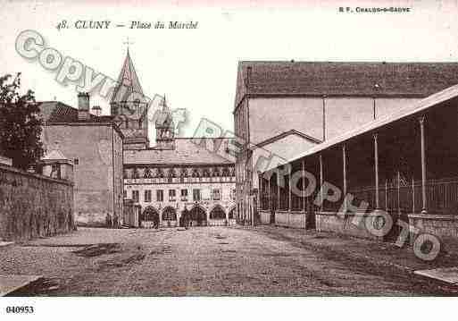 Ville de CLUNY, carte postale ancienne