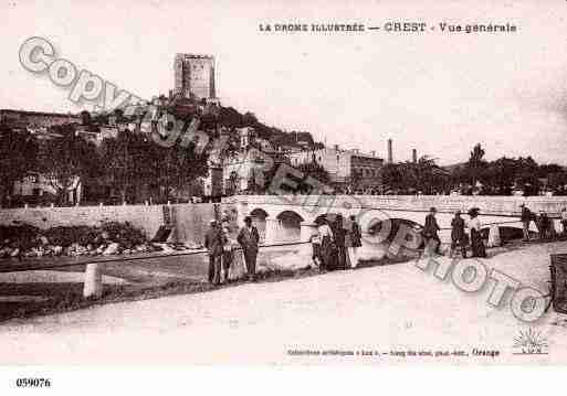 Ville de CREST, carte postale ancienne