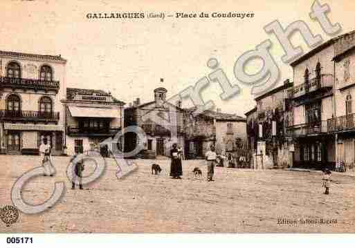 Ville de GALLARGUESLEMONTUEUX, carte postale ancienne