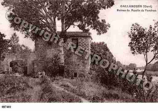 Ville de GALLARGUESLEMONTUEUX, carte postale ancienne